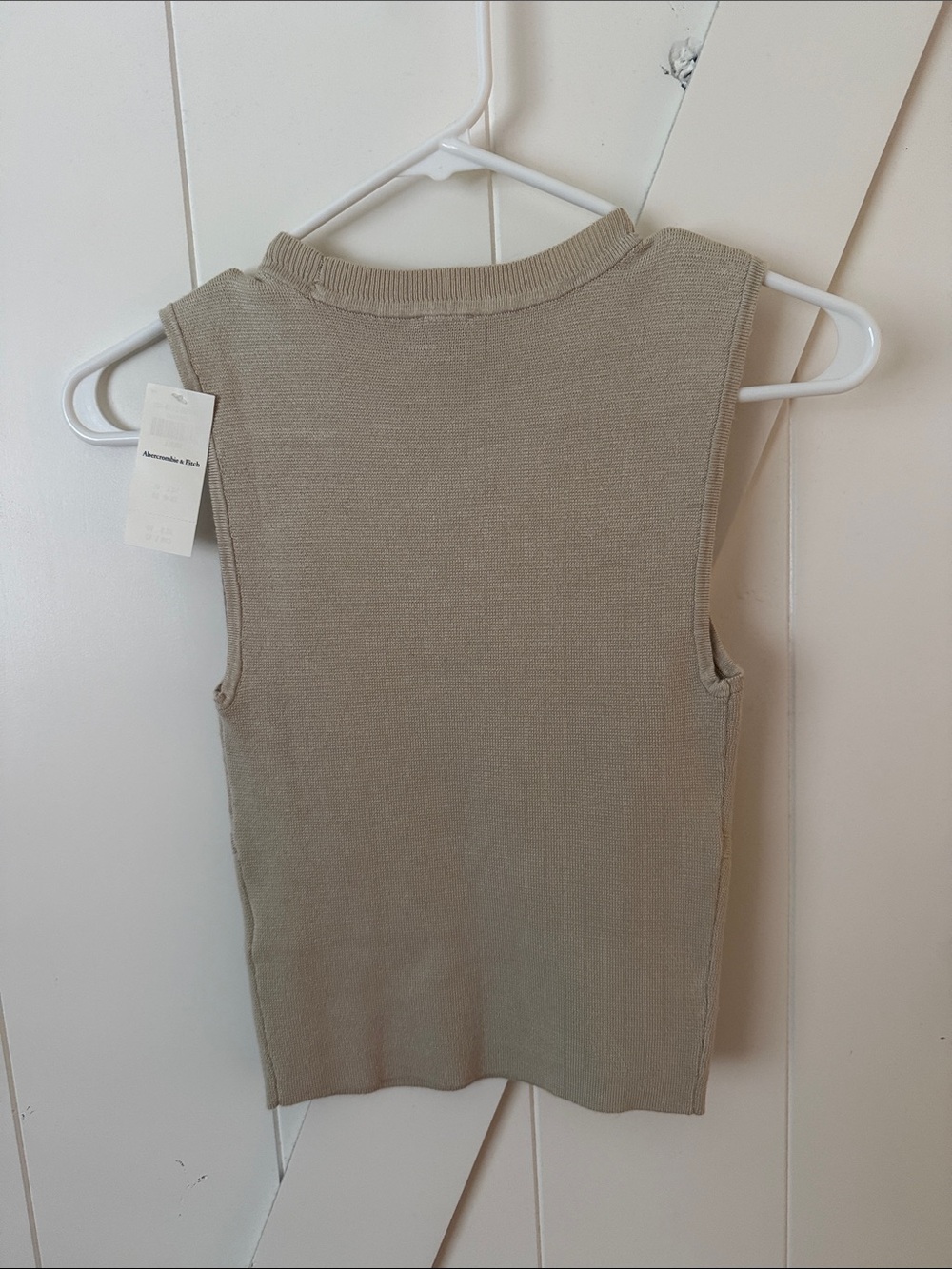Abercrombie & Fitch Ribbed Tank Top in Light Beige - Picture 3 of 3